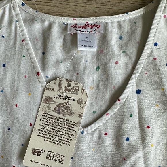 Lanz of Salsburg // Cotton White Long Dress V Neck Sleeveless Floral Size M - Picture 12 of 13